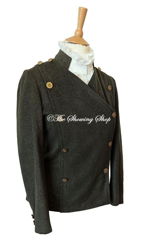 LADIES BESPOKE MADE GREEN WOOL TWEED JACKET SIZE 14