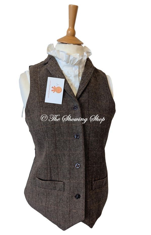 LADIES  BROWN TWEED WAISTCOAT SIZE 12
