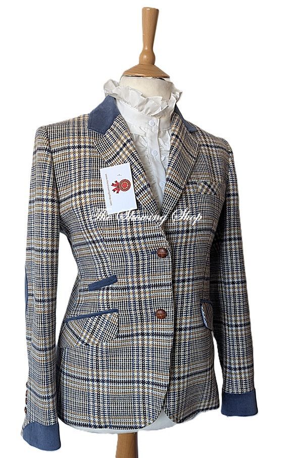 LADIES BARILOCHE BLUE TWEED JACKET SIZE 12