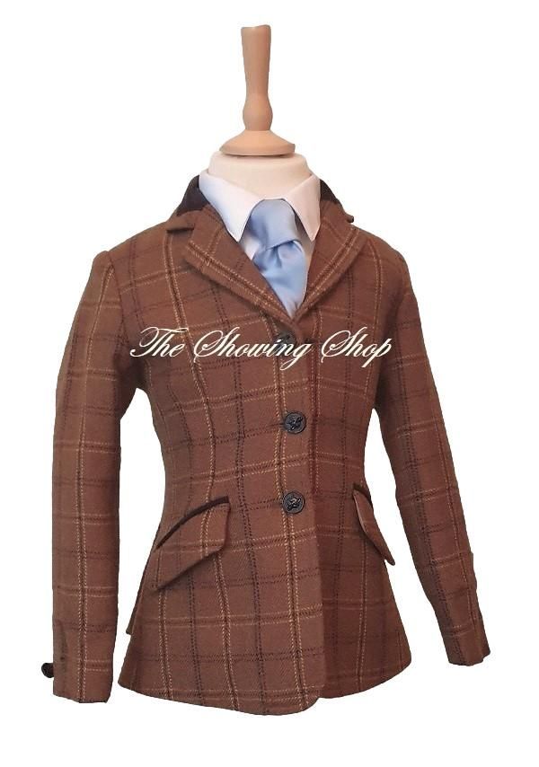 CHILDS EQUETECH MARLOW RUST TWEED SHOWING JACKET SIZE 22 CHILDS EQUETECH MARLOW RUST TWEED SHOWING JACKET SIZE 22