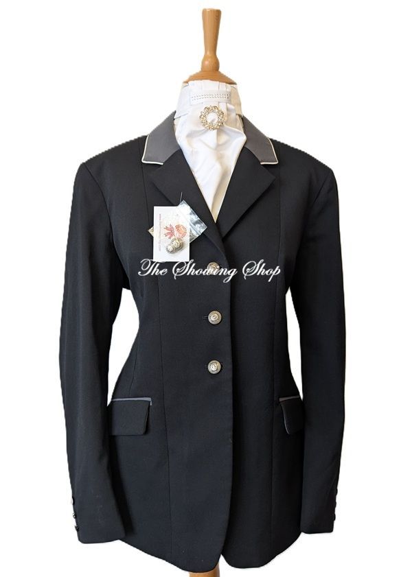 LADIES FLYING CHANGES BLACK & GREY DRESSAGE JACKET SIZE 20 (44)