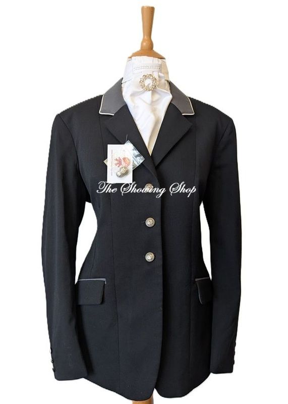 LADIES FLYING CHANGES BLACK & GREY DRESSAGE JACKET SIZE 20 (44)
