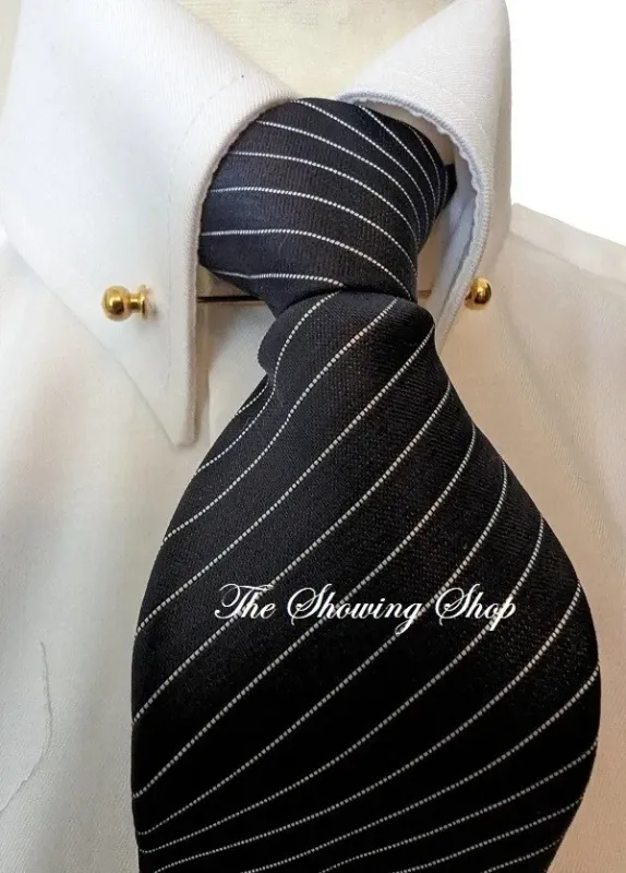 ADULTS  ZIP READY TIED SHOWING TIE - NAVY BLUE/ WHITE STRIPE