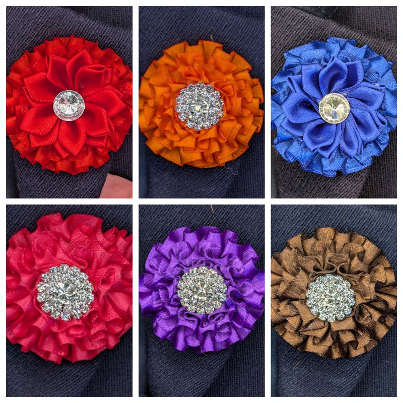 PLAIN RIBBON AND DIAMANTE SHOWING BUTTONHOLE