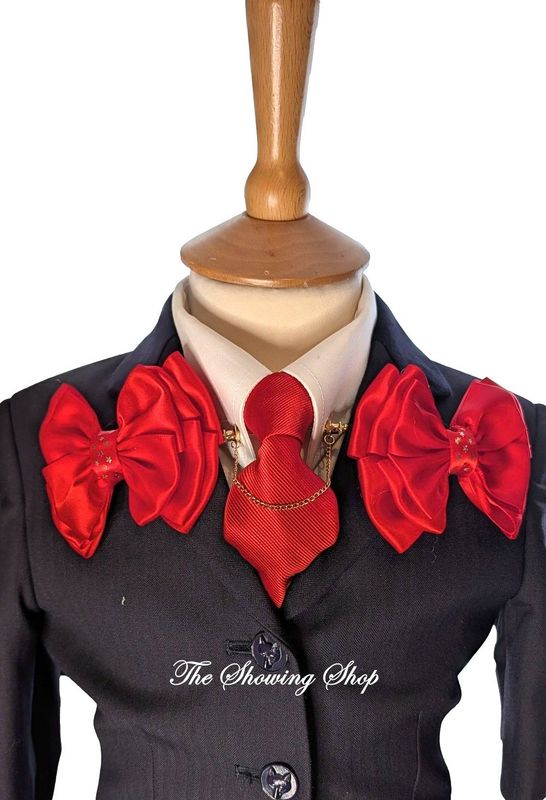 CHILDS PREMIUM RED/ GOLD STAR SHOWING BOWS AND ZIP TIE SET