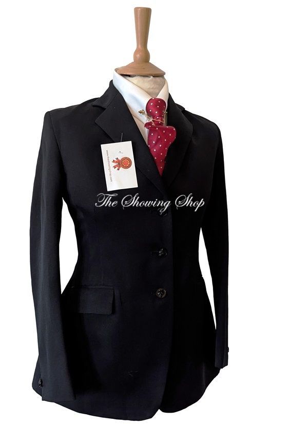 LADIES FOXLEY BLACK WOOL SHOWING/ HUNTING JACKET SIZE 12 (36) LADIES FOXLEY BLACK WOOL SHOWING/ HUNTING JACKET SIZE 12 (36)