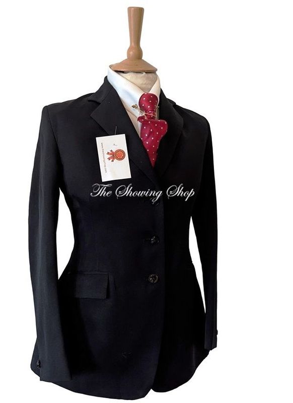 LADIES FOXLEY BLACK WOOL SHOWING/ HUNTING JACKET SIZE 12 (36)