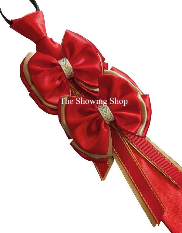 SHOWING BOWS AND ZIP TIE SET - RED & GOLD