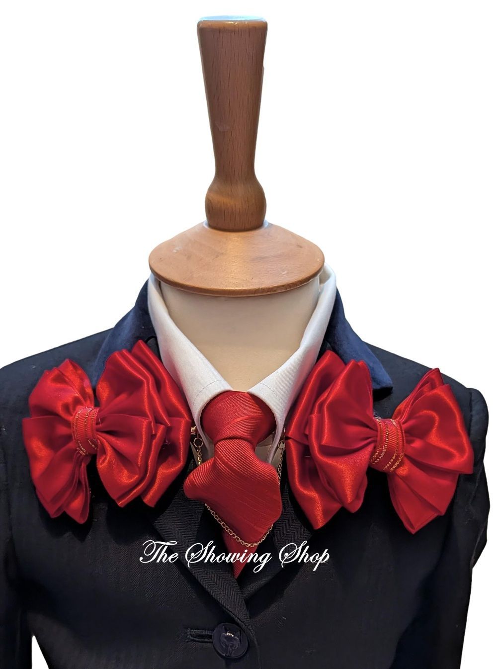 PREMIUM LUXURY POPPY RED SHOW BOWS & ZIP TIE SET PREMIUM LUXURY POPPY RED SHOW BOWS & ZIP TIE SET