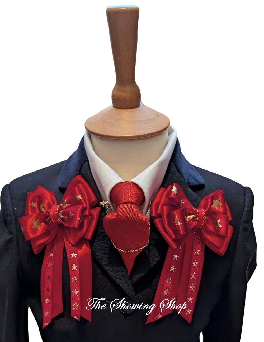 PREMIUM POPPY RED AND GOLD SHOWING BOWS AND ZIP TIE SET PREMIUM POPPY RED AND GOLD SHOWING BOWS AND ZIP TIE SET