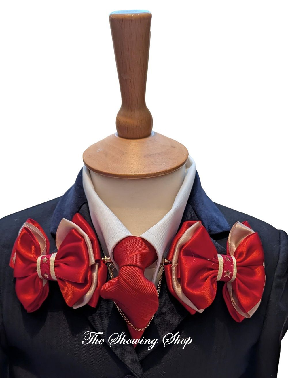 PREMIUM POPPY RED & GOLD SHOW BOWS AND ZIP TIE SET PREMIUM POPPY RED & GOLD SHOW BOWS AND ZIP TIE SET