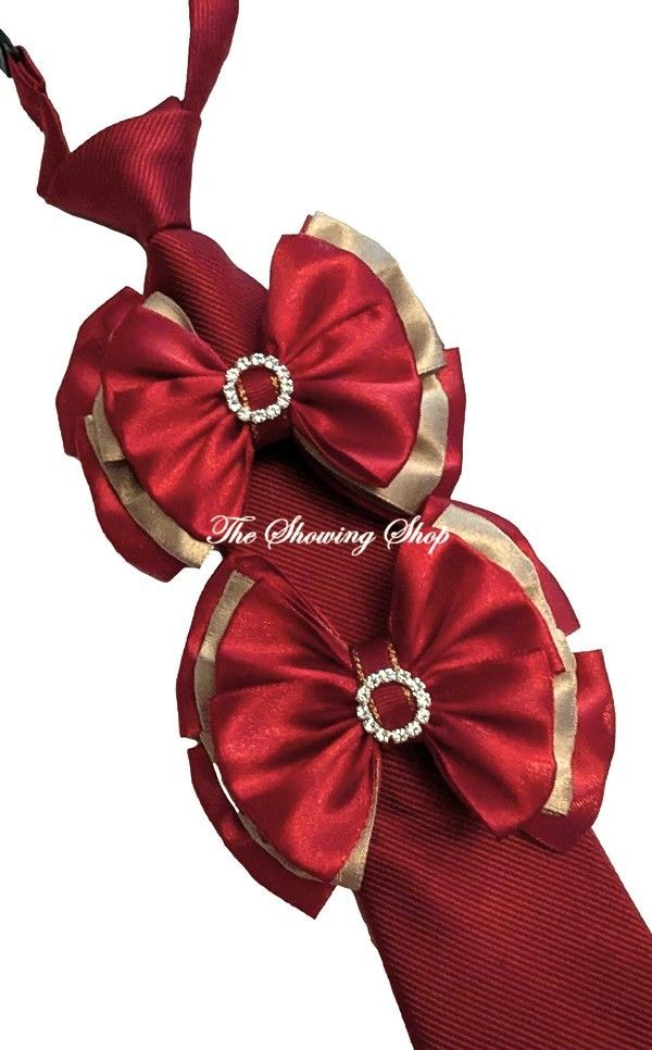 CHILDS WINE AND GOLD SHOW BOWS AND ZIP TIE SET CHILDS WINE AND GOLD SHOW BOWS AND ZIP TIE SET
