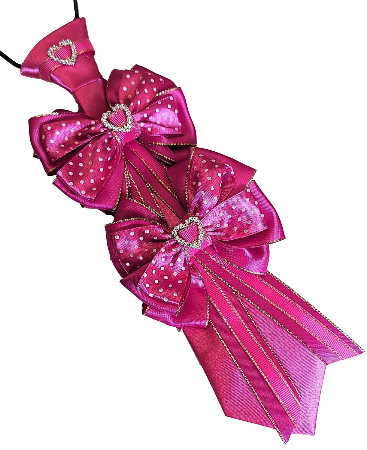HOT PINK SHOW BOWS AND TIE SET