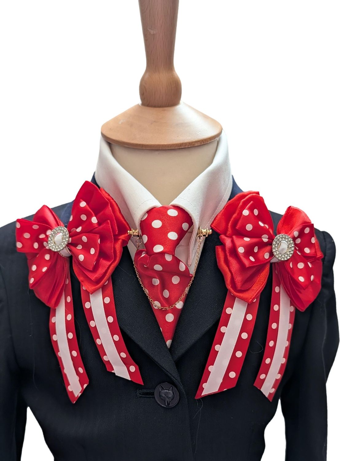 CHILDS RED & WHITE SHOW BOWS AND TIE SET CHILDS RED & WHITE SHOW BOWS AND TIE SET