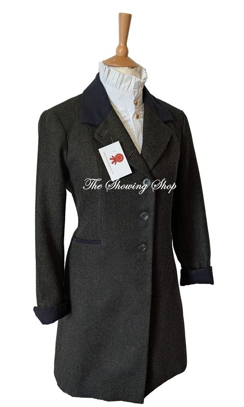 LADIES JACK MURPHY ISABELLA GREEN TWEED LONG COAT SIZE14