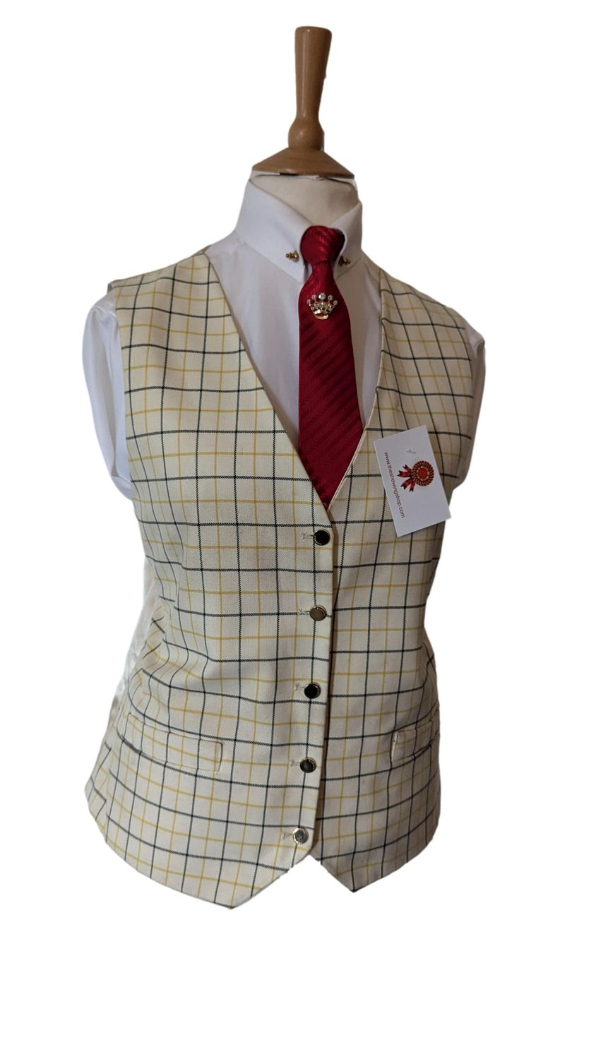 LADIES EQUETECH TATERSALL WOOL WAISTCOAT SIZE 10 (34) LADIES EQUETECH TATERSALL WOOL WAISTCOAT SIZE 10 (34)