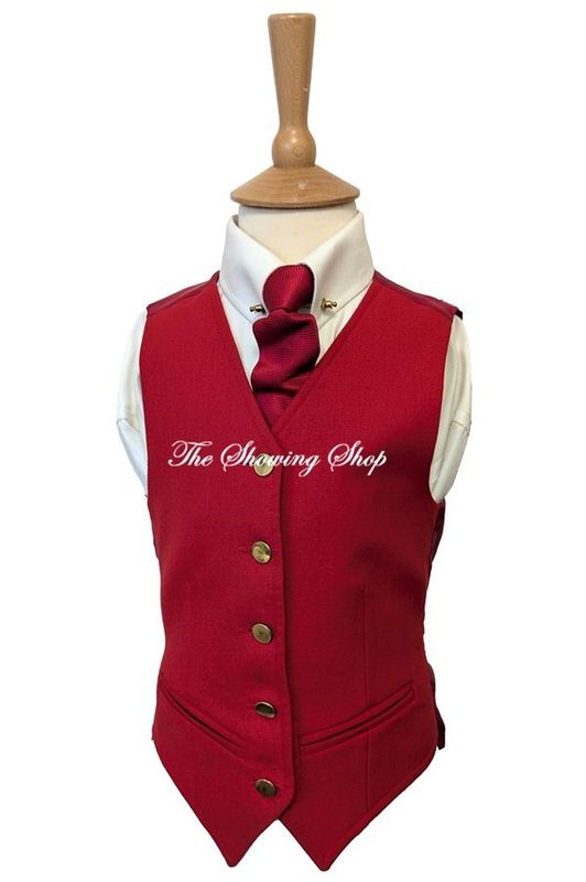 CHILDS LE BEAU CHEVAL RED WOOL WAISTCOAT AGE 5-6