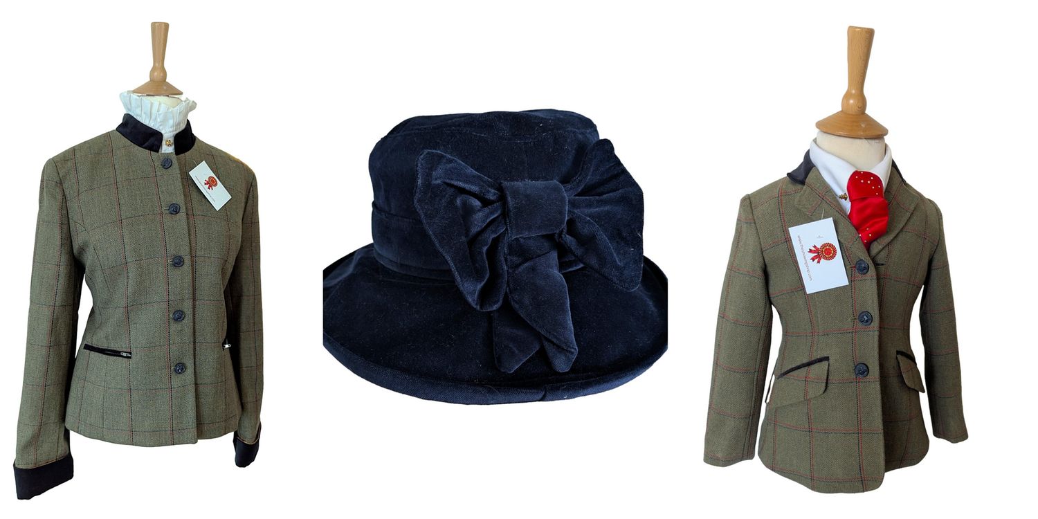 EQUETECH LAUNTON GREEN TWEED LEAD REIN OUTFIT- LEADER & CHILDS- SIZES 14 & 24