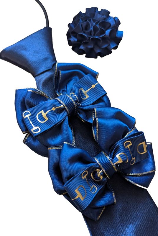 TINY TOTS NAVY BLUE BOWS, TIE AND BUTTONHOLE SET