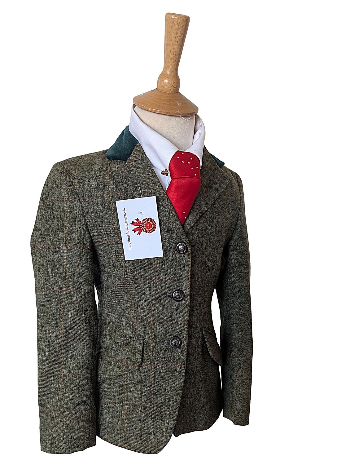 CHILDS MEARS GREEN TWEED SHOWING JACKET SIZE 24