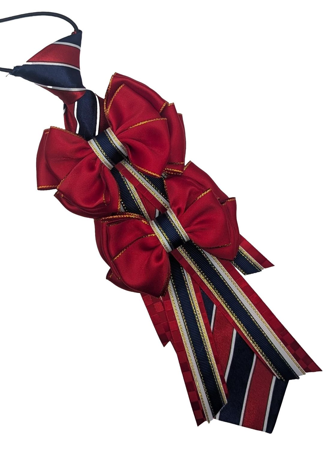 CHILDS WINE  & NAVY SHOW BOWS AND TIE SET