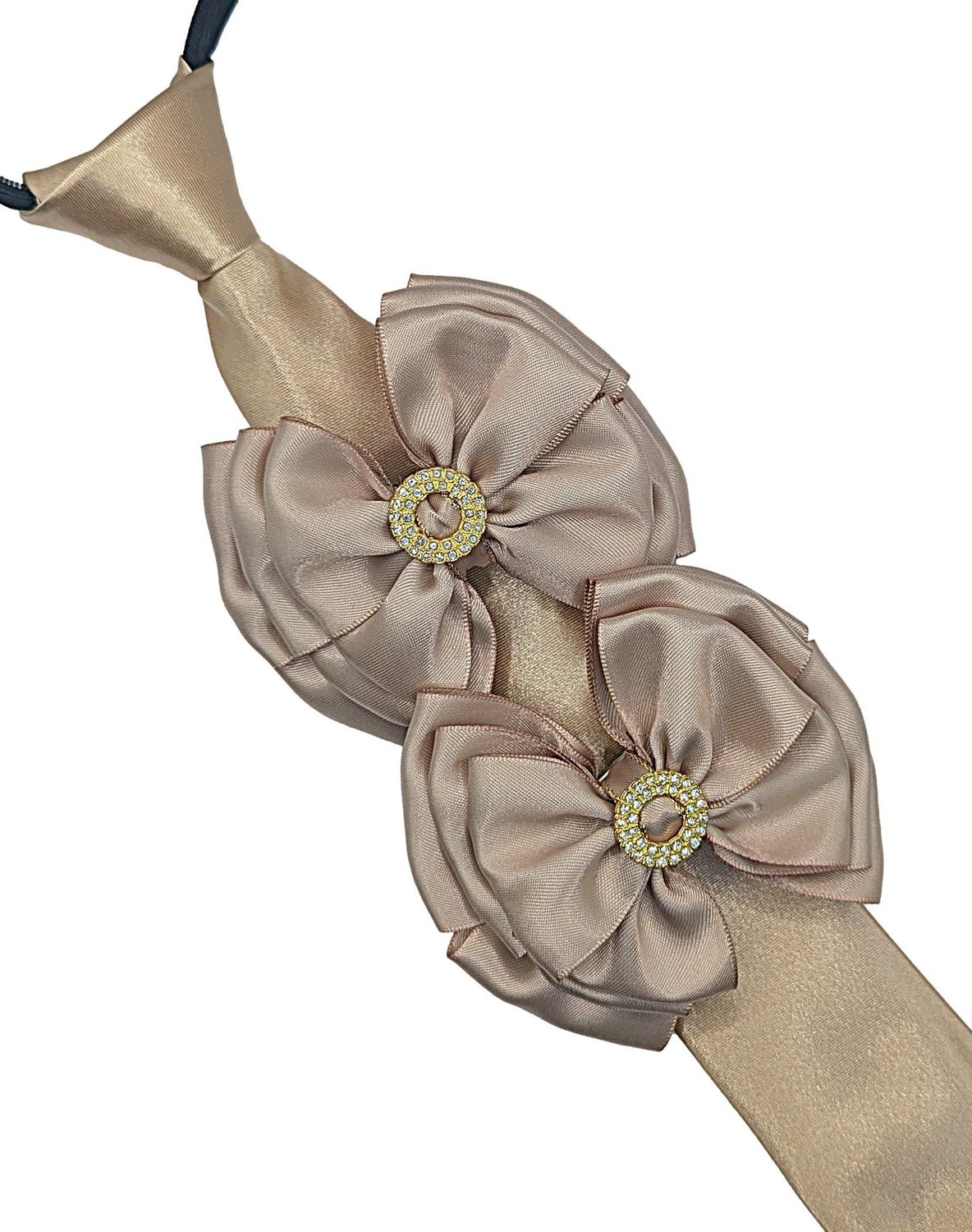 CHILDS PALE GOLD SHOW BOWS AND ZIP TIE SET