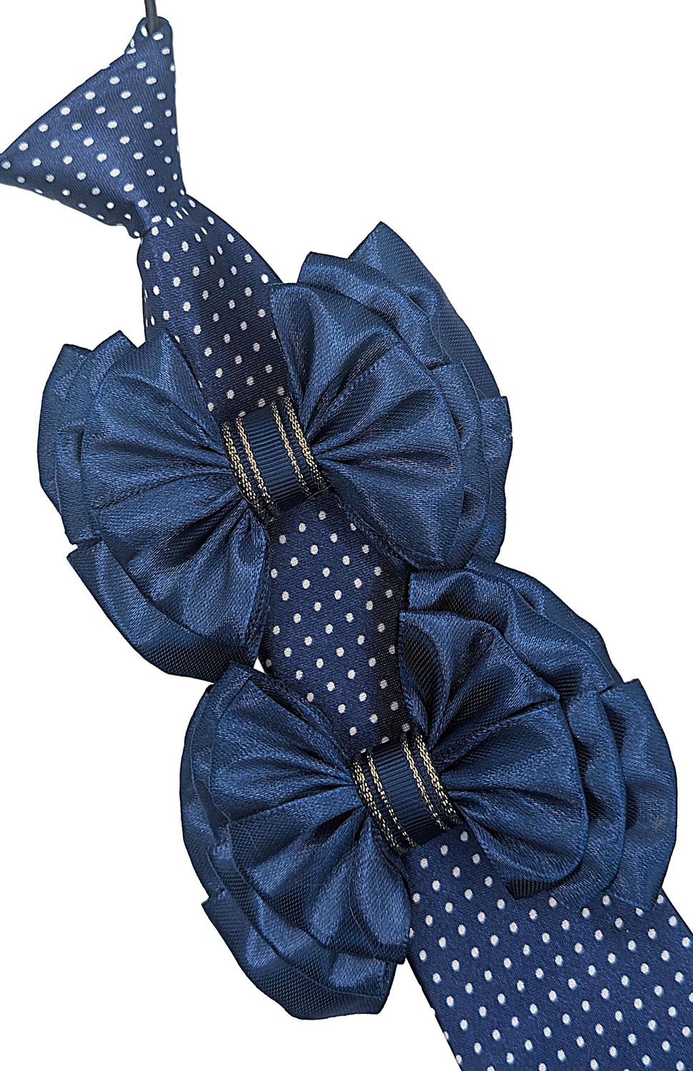 CHILDS NAVY POLKA DOT SHOW BOWS AND  TIE SET