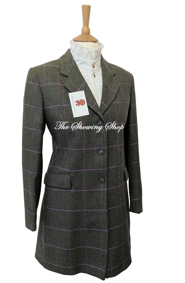 LADIES R H MEARS GREEN TWEED 3/4 LENGTH COAT SIZE 14