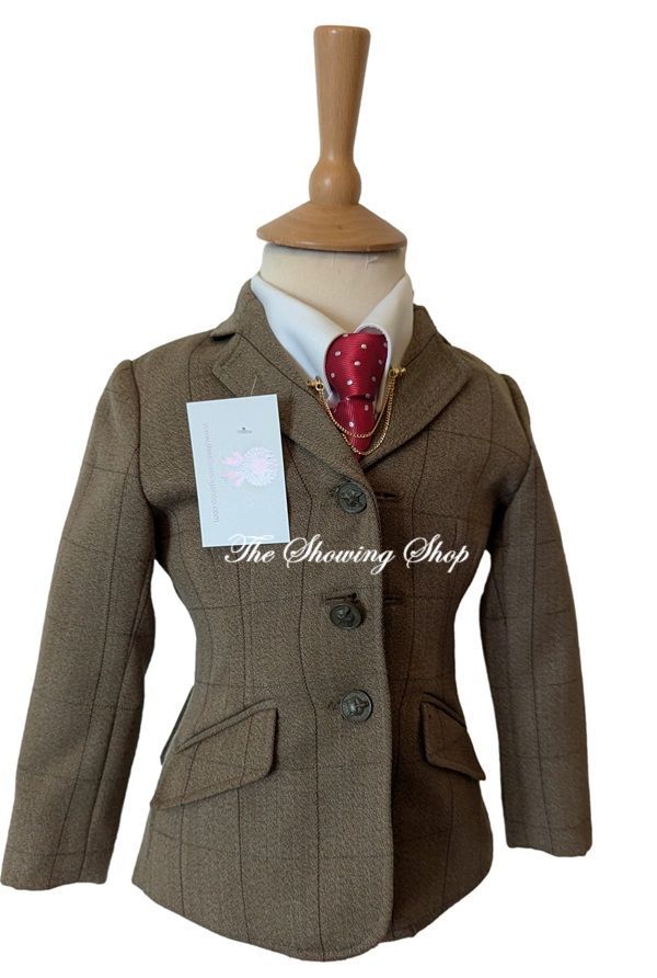 CHILDS EQUETECH BROWN TWEED SHOWING JACKET SIZE 26 CHILDS EQUETECH BROWN TWEED SHOWING JACKET SIZE 26