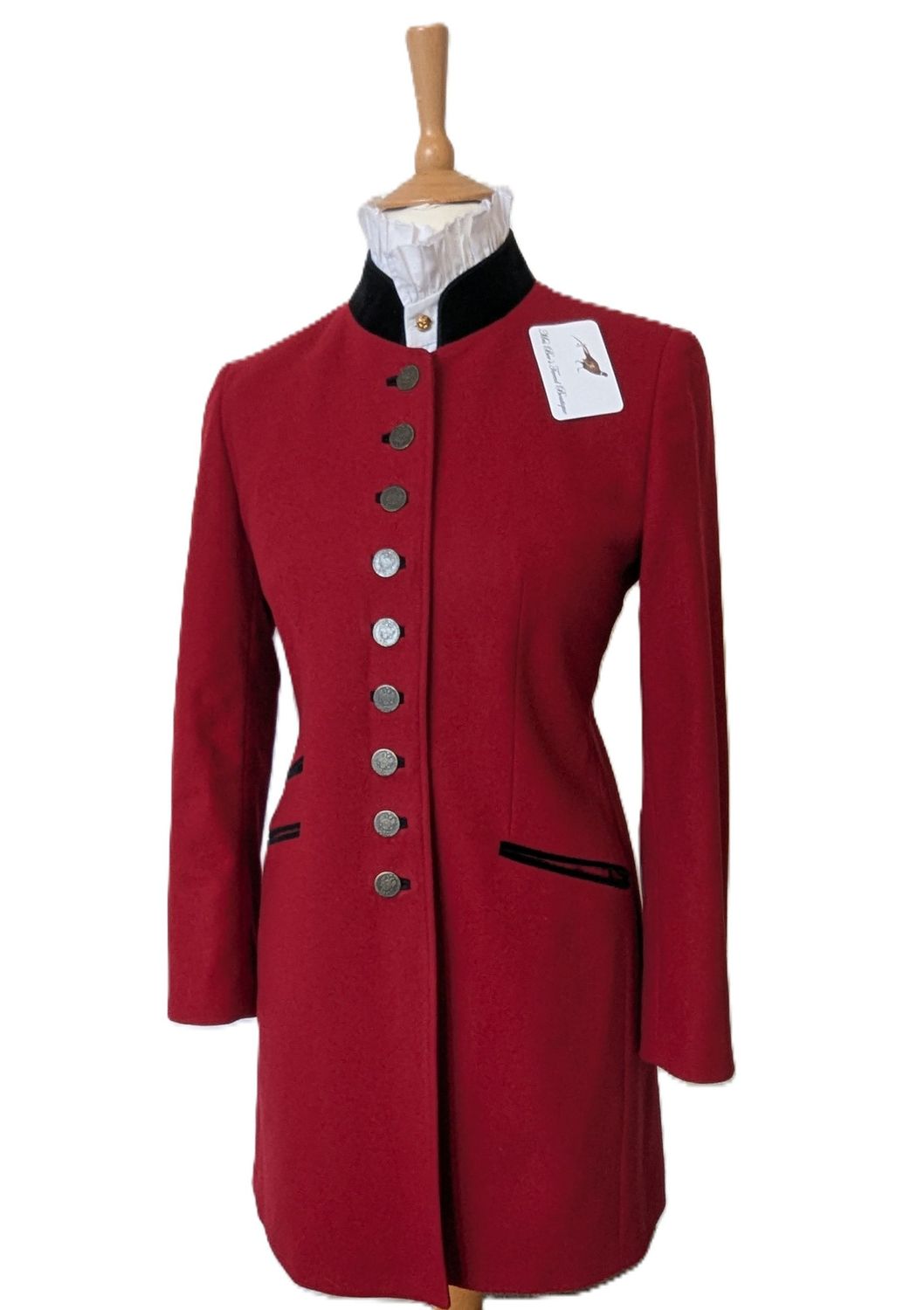 LADIES H MOSER DARK RED WOOL COAT SIZE 14