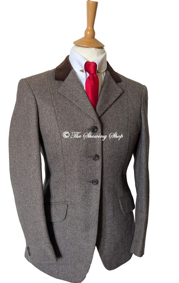 LADIES R H MEARS BROWN TWEED SHOWING JACKET SIZE 14 (38)