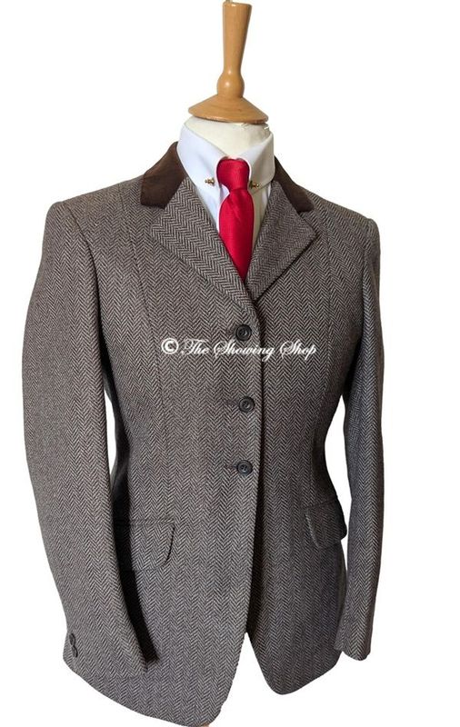 LADIES R H MEARS BROWN TWEED SHOWING JACKET SIZE 14 (38)