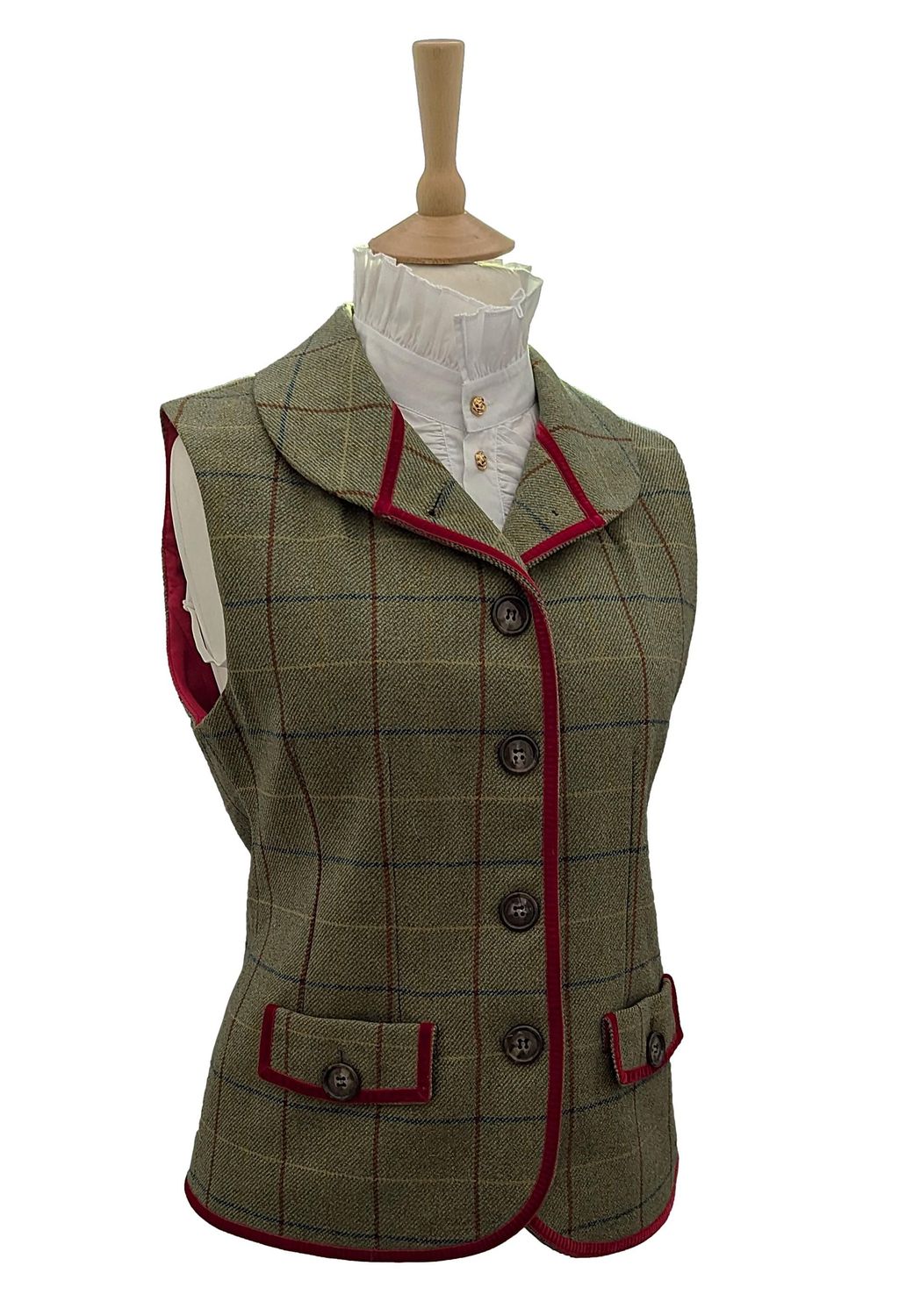 LADIES OXFORD GREEN TWEED WAISTCOAT SIZE 8 LADIES OXFORD GREEN TWEED WAISTCOAT SIZE 8