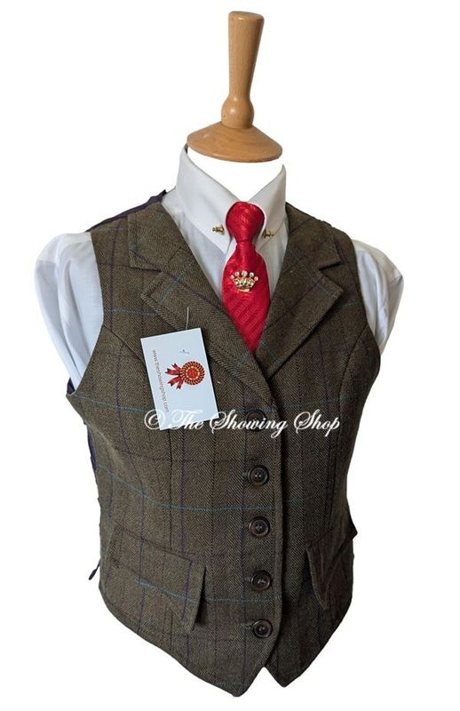 NEW LADIES REGENTS VIEW GREEN TWEED WAISTCOAT SIZE 14