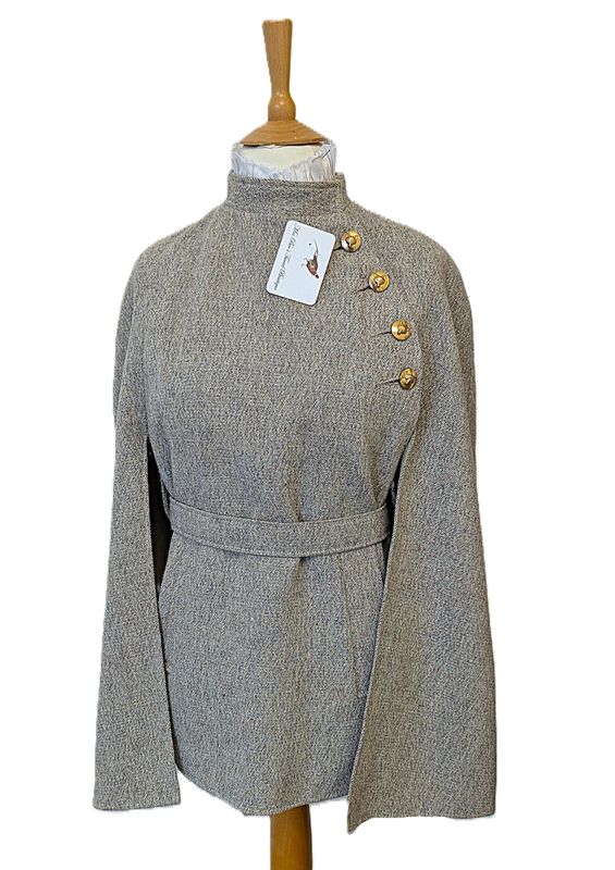 LADIES WELSH STYLE CREAM/GREY CAPE SIZE 12-14