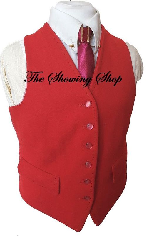 LADIES FOXLEY RED WOOL WAISTCOAT SIZE 12 (36)