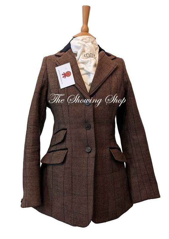 MAIDS SHIRES HUNTINGDON RUST TWEED JACKET SIZE 32