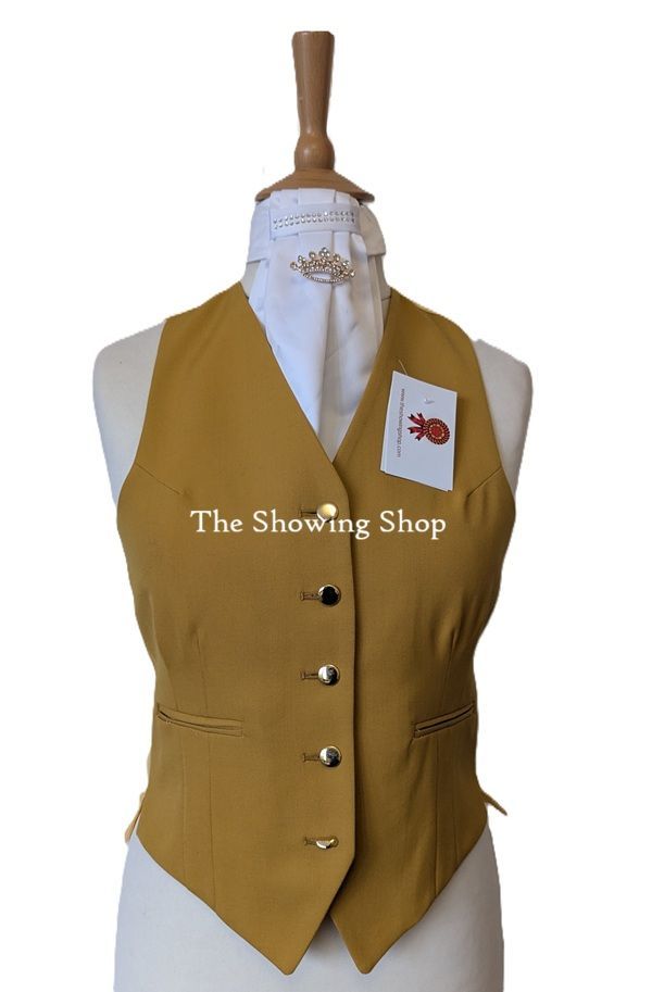 LADIES ALEXANDER JAMES MUSTARD  WOOL WAISTCOAT SIZE 12 (36)