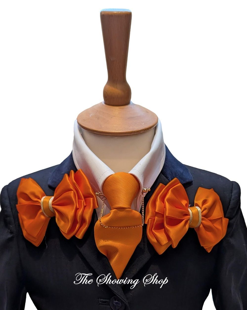 PREMIUM LUXURY ORANGE SHOW BOWS & ZIP TIE SET PREMIUM LUXURY ORANGE SHOW BOWS & ZIP TIE SET