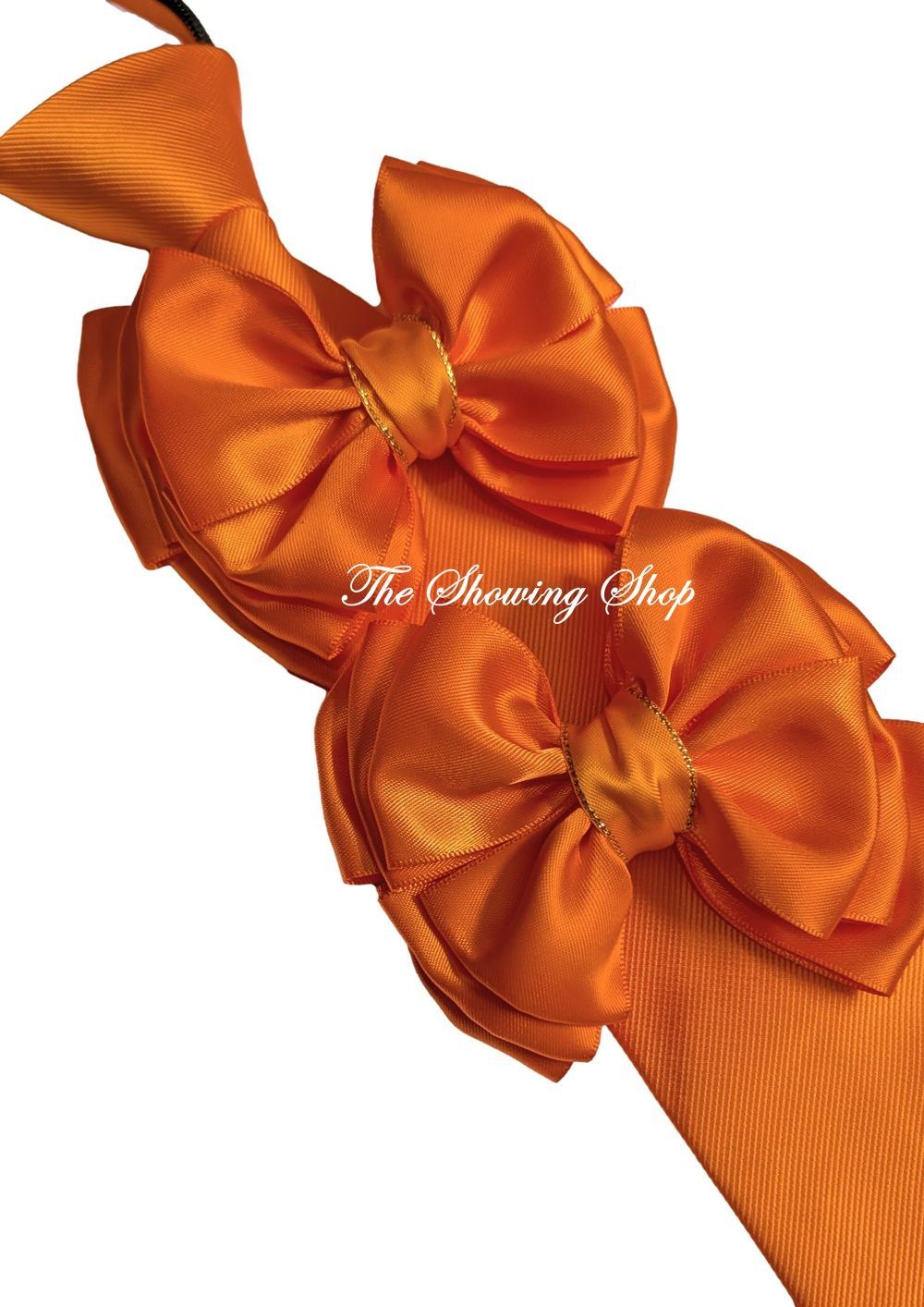 PREMIUM LUXURY ORANGE SHOW BOWS & ZIP TIE SET PREMIUM LUXURY ORANGE SHOW BOWS & ZIP TIE SET