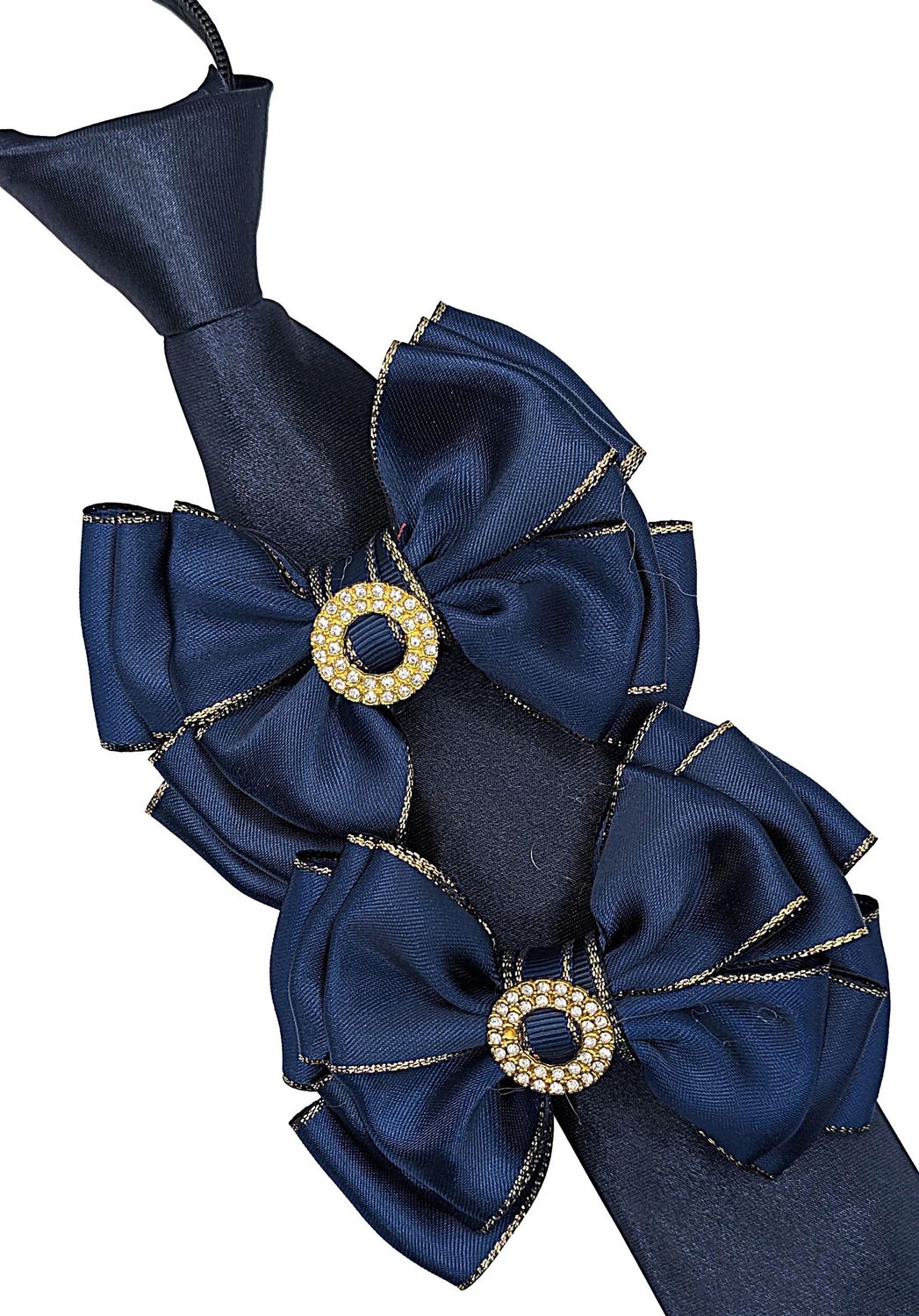 NAVY SHOW BOWS & ZIP TIE SET