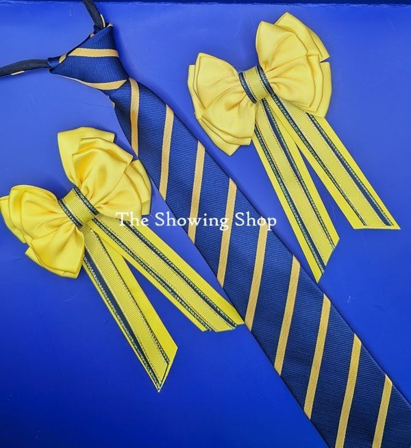 CHILDS NAVY & YELLOW SHOW BOWS AND ZIP TIE SET CHILDS NAVY & YELLOW SHOW BOWS AND ZIP TIE SET