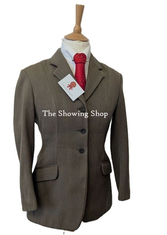 LADIES MEARS GREEN COVER TWEED SHOWING JACKET SIZE 12 (36) PETITE FITTING