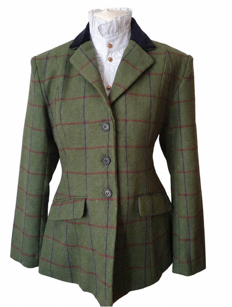 LADIES SHERWOOD CAMPOLINO GREEN TWEED SHOWING JACKET SIZE 16 (40)