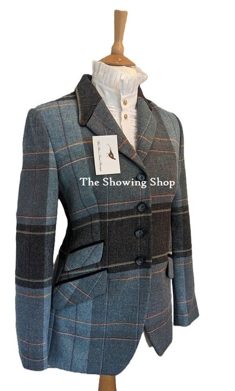 LADIES COUSINS OF CHELTENHAM BLUE TWEED JACKET SIZE 16