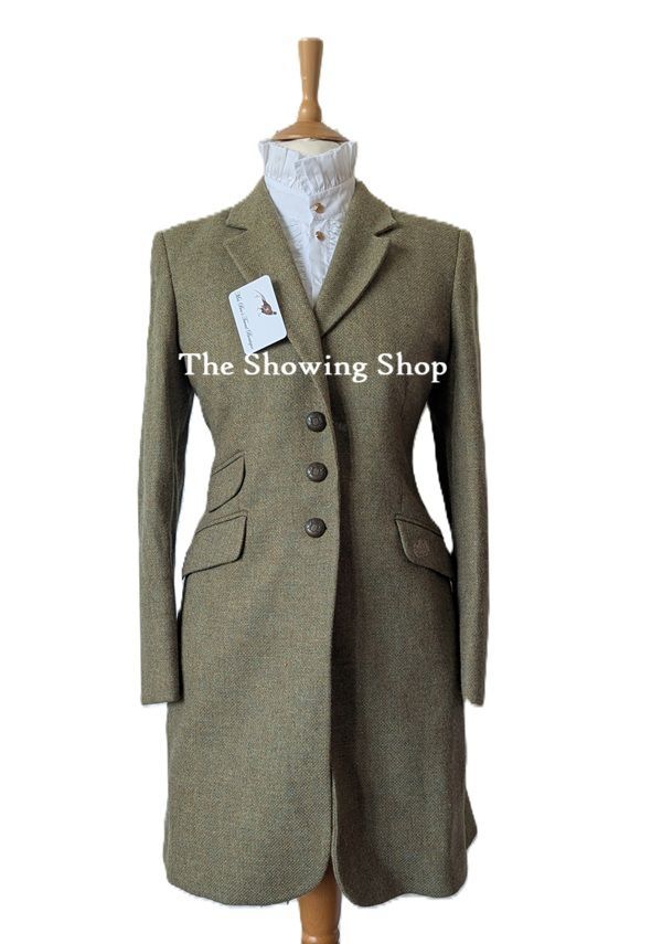 H CORRAL GREEN TWEED LONG COAT SIZE 16 H CORRAL GREEN TWEED LONG COAT SIZE 16