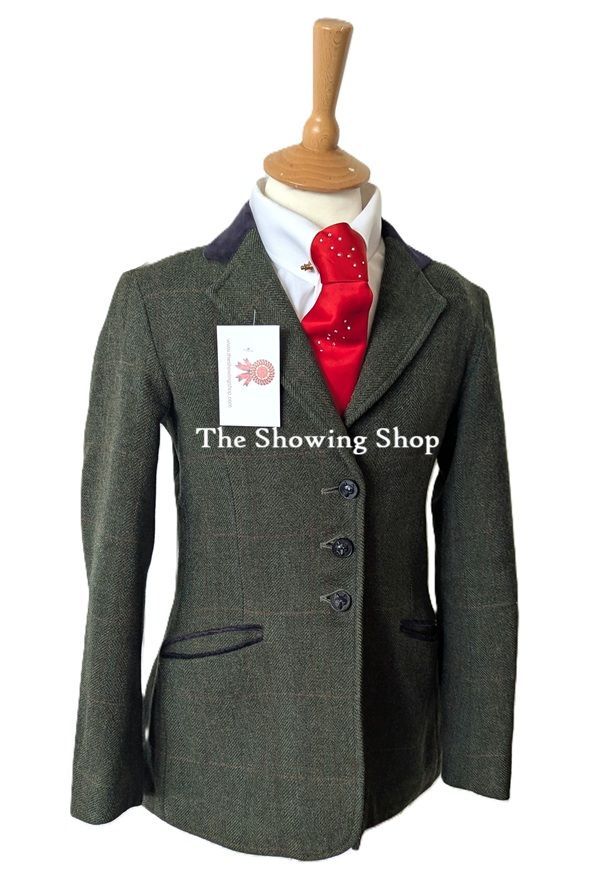 CHILDS PRETTY PONIES DARK GREEN TWEED JACKET SIZE 30