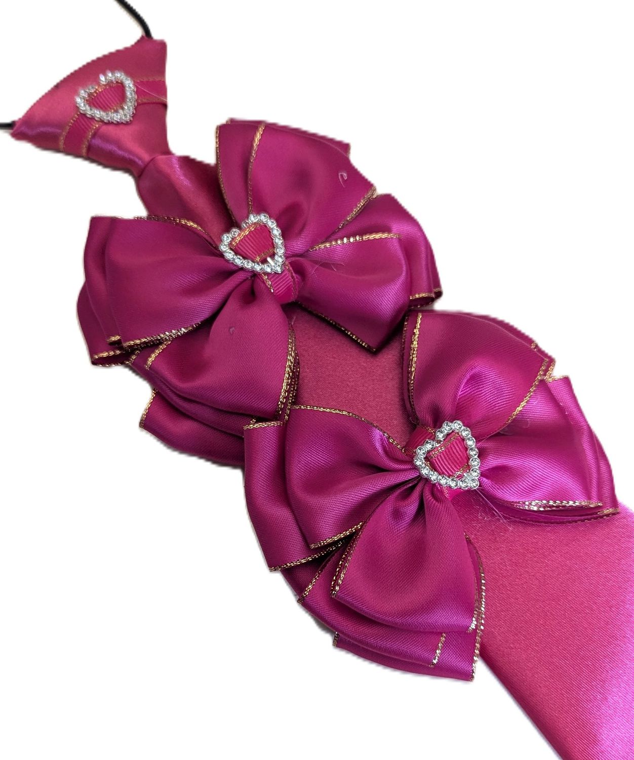 HOT PINK SHOW BOWS AND TIE SET
