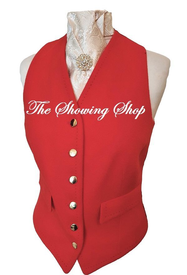 LADIES DERBY HOUSE RED WOOL WAISTCOAT SIZE 8