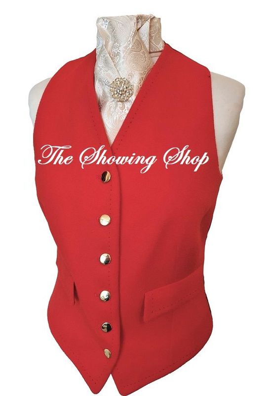 LADIES DERBY HOUSE RED WOOL WAISTCOAT SIZE 8